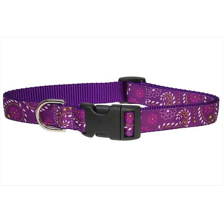 Pretty Paisley Dog Collar; Purple - Small